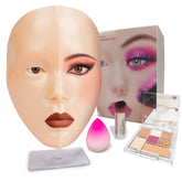 Makeup Practice FaceLaokiiy Makeup Mannequin Face with makeup practice face board5D Silicone Full Face Practice Eyelash Eye Shadowfor Emerging Makeup Artist Beginners Girls Gift(Yellow)