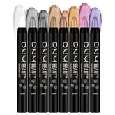 VolksRose 8 Colors Eyeshadow Shimmer Stick Highlighter Eye Shadow Stick Set Colorful Eyeshadow Pencil Crayon Creamy Waterproof Pearly Sparkle Glitter Cream Stick Pen EyeLiner Makeup for Women