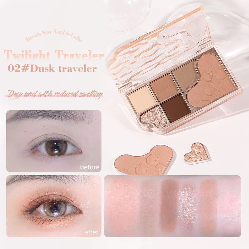 6 Color Blendable Eyeshadow Palette Waterproof-5