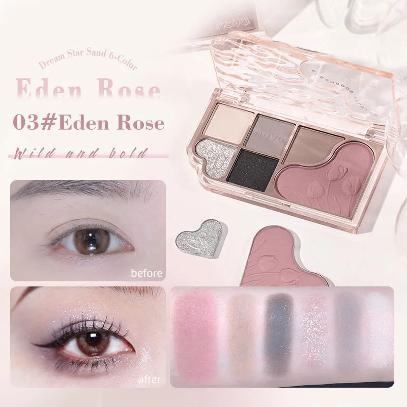6 Color Blendable Eyeshadow Palette Waterproof-7