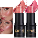LSxia 2 Pcs Cream Blush Stick Makeup Kit Natural Shimmer & Matte Stick Blush