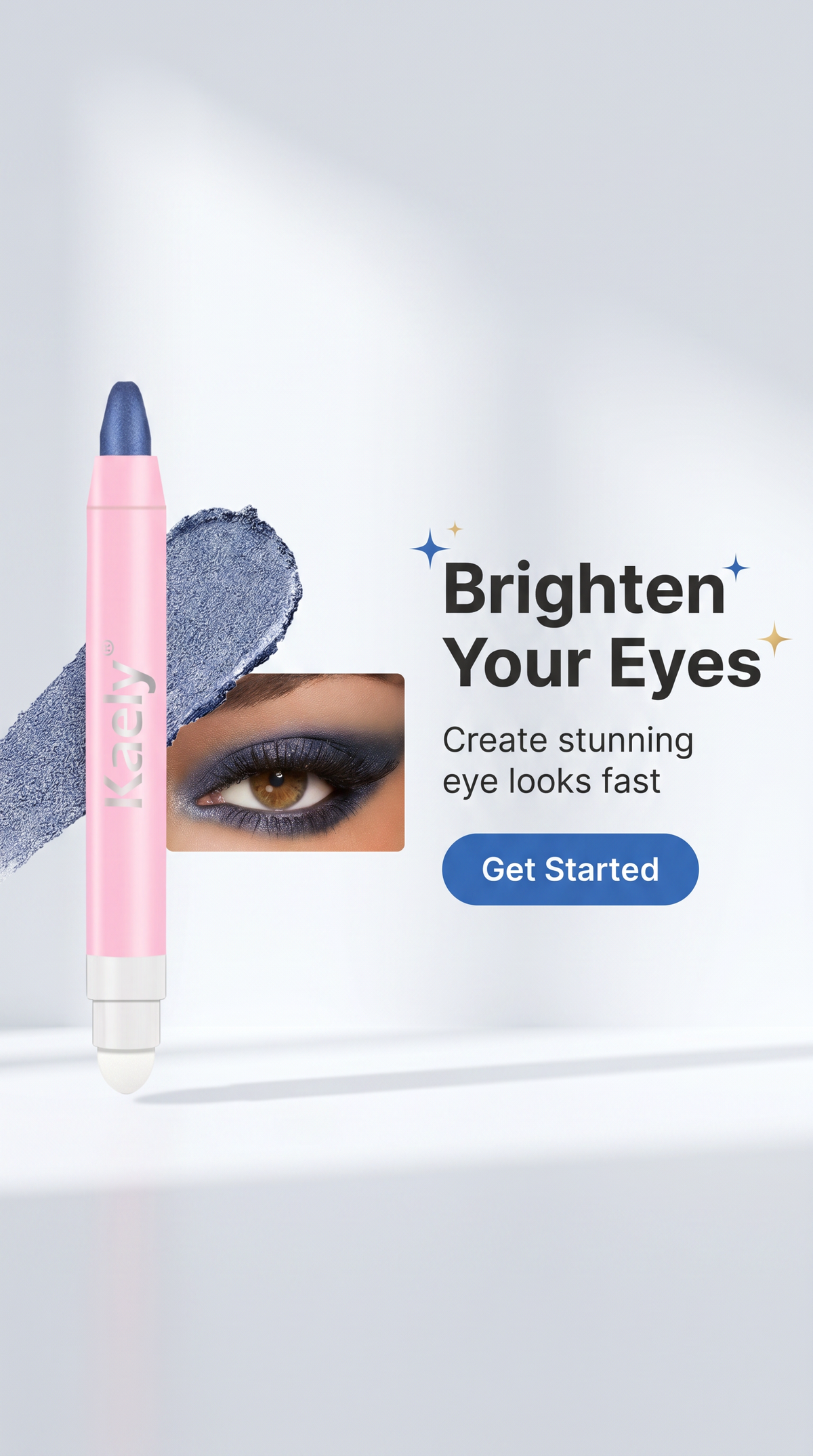 Kaely 2in1 Cream Eye Shadow Brightener Sticks for Eyes Pencil Eyeshadow Applicator Stick Waterproof Pigmented Eye Shadow Palette Highlighter Makeup sombras para ojos 31 Midnight Blue Shimmer