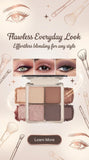 Eyeshadow Quads Blendable Matte Metallic and Shimmer Finishes Velvety Pigmented Creamy Formula Four Way Quad Eye Shadow Palette Talc Paraben & Cruelty Free