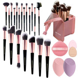 makeup brushes 23Pcs Eye And Face Professional Makeup Brush Set eye makeup brush setbrochas para maquillaje makeup brush cleaner Makeup Brush Bag With Two Mixed Spongesmakeup brush and sponge set