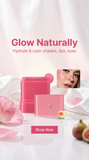 Multi-Purpose Makeup Hydrating Cream Blush Stick Beauty Solid Moisturizer Stick For Cheek & Eyes & Lips，Waterproof Natural Moisture Smooth Blendable Matte Finish Face Blush Makeup (#02 Guava)