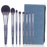 ENZO KEN Natural Purple Badger Hair Makeup Brushes Set with Canvas Makeup Brush Bag Cosmetic Brushes Makeup Set Professional with Case Natural Makeup Brushes Natural Bristle Makeup Brushes - ShuiMo