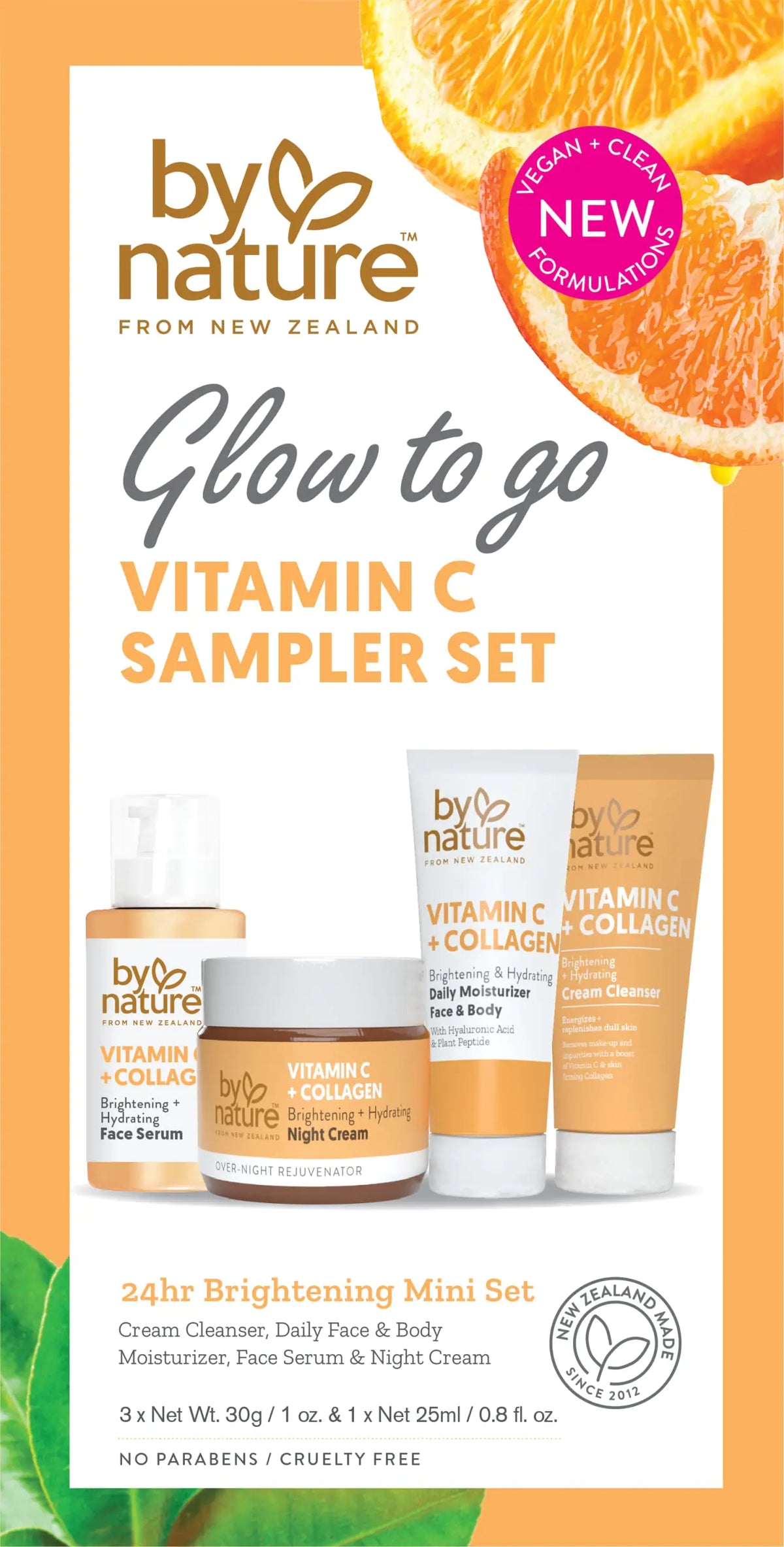 By Nature Glow To Go Vitamin C Sampler Skincare Set - Skin Care Set Travel Size Skincare Gift Set Skin Care Sets & Kits Skincare Kits Travel Skincare Skincare Sets Face Care Set for Women & Men