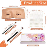 Wheat Silicone Makeup Practice Board with Pearl Stickers and Brushes - Suitable for Makeup Artists and Beginners