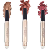 Enfuntins 3 Pcs Eyeshadow Stick Makeup Cosmetics Eye Brightener Stick Waterproof Eyeshadow Crayon Pencil with Soft Smudger Glitter Shimmer Eyeshadow Stick for Eye Makeup (#4#5#6)